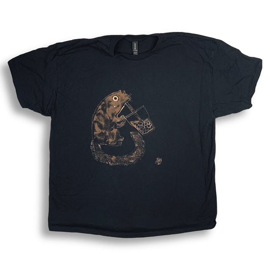 Boba Squirrel - 2XL Bleach-Painted T-Shirt