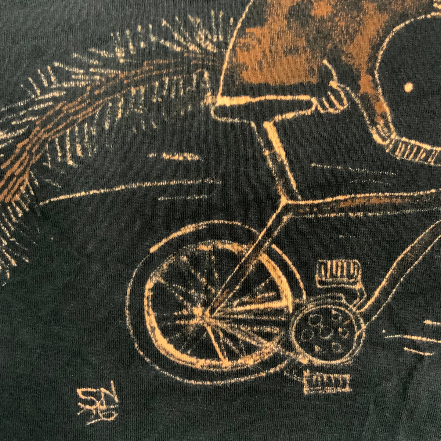 Bicycle Squirrel - Medium Bleach-Painted T-Shirt
