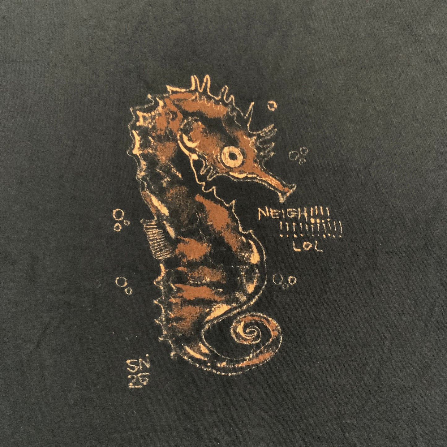 Seahorse - Small Bleach-Painted T-Shirt