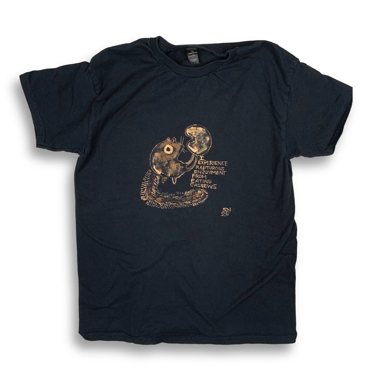 I Experience Rapturous Enjoyment From Eating Cashews - Medium Bleach-Painted T-Shirt