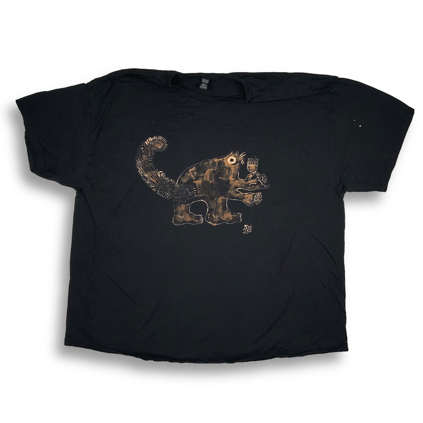 Human Appendages Squirrel - 4XL Bleach-Painted T-Shirt