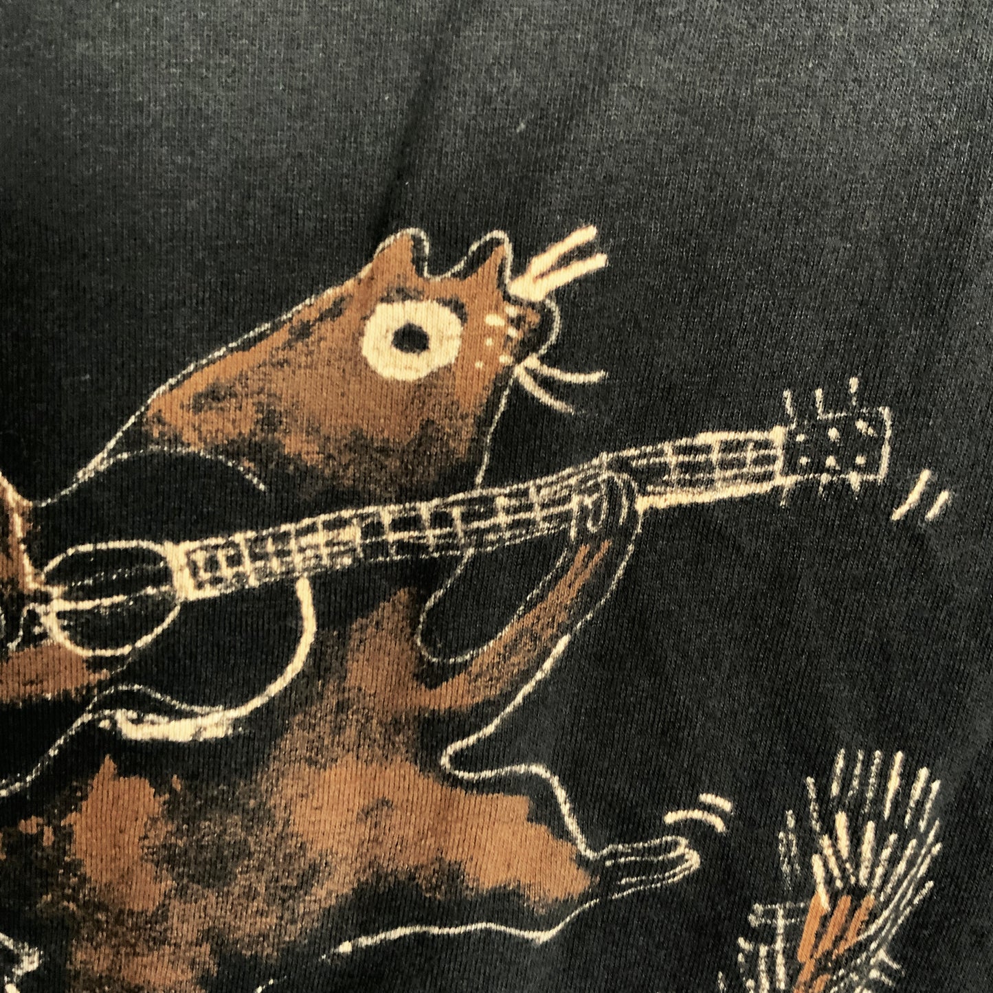 Guitar Squirrel - 4XL Bleach-Painted T-Shirt