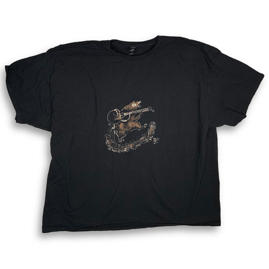 Guitar Squirrel - 4XL Bleach-Painted T-Shirt