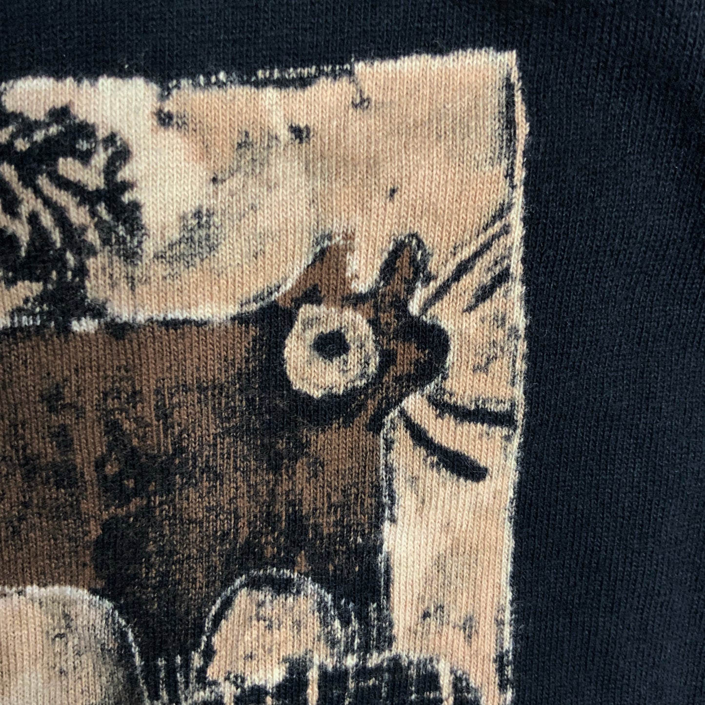 Faux Linocut Squirrel - Medium Bleach-Painted T-Shirt