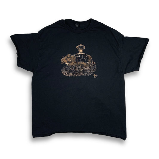 Sleepy Squirrel - XL Bleach-Painted T-Shirt