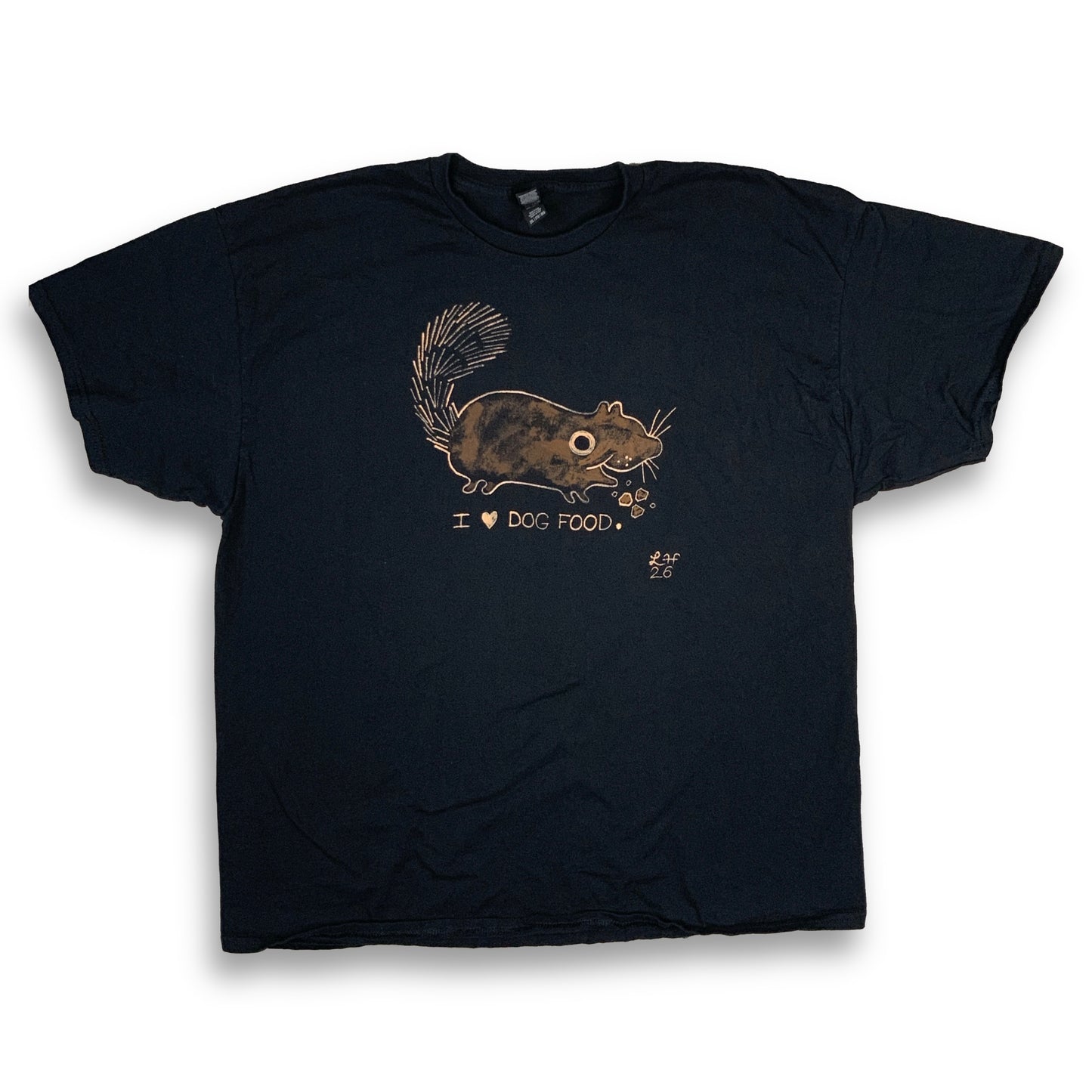 I <3 Dog Food - 2XL Bleach-Painted T-Shirt