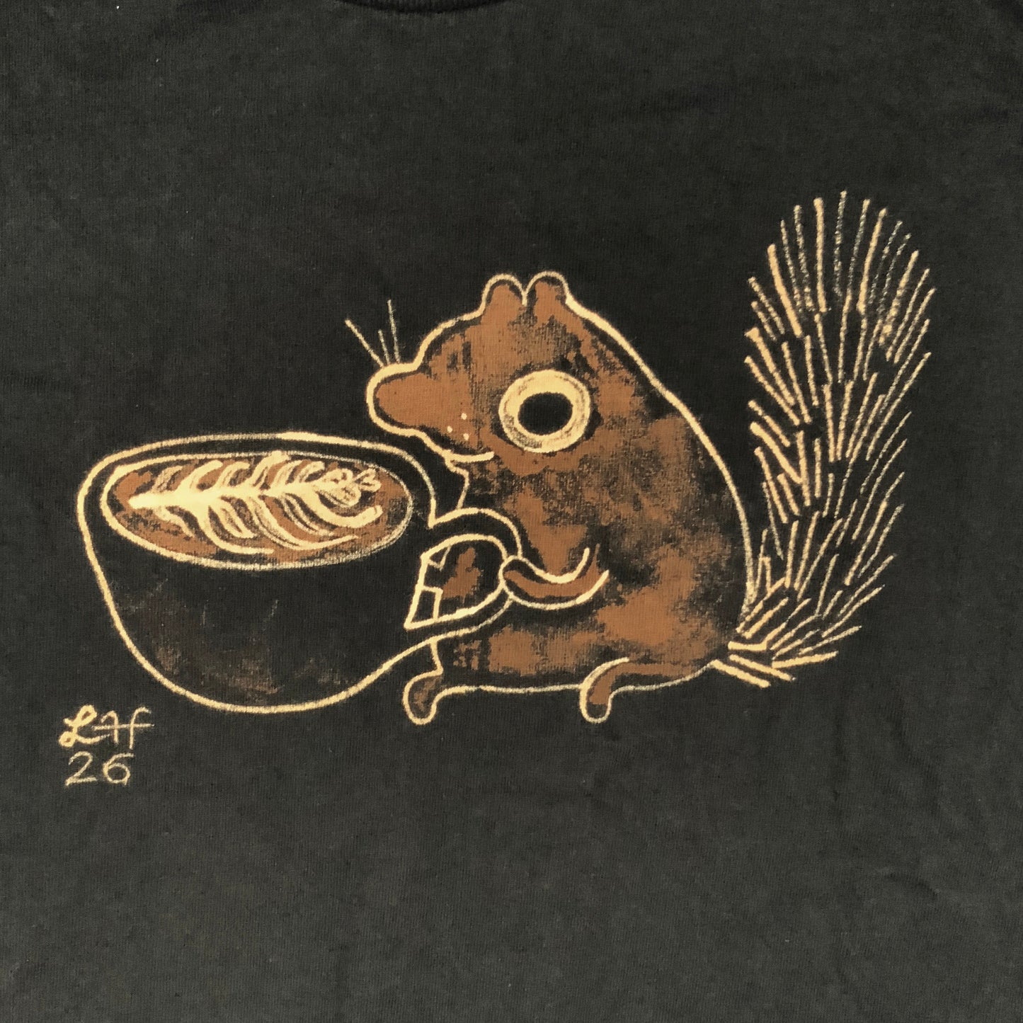 Cappuccino Squirrel - Small Bleach-Painted T-Shirt