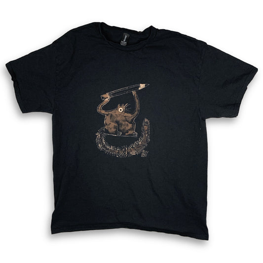 Pencil Squirrel - Large Bleach-Painted T-Shirt