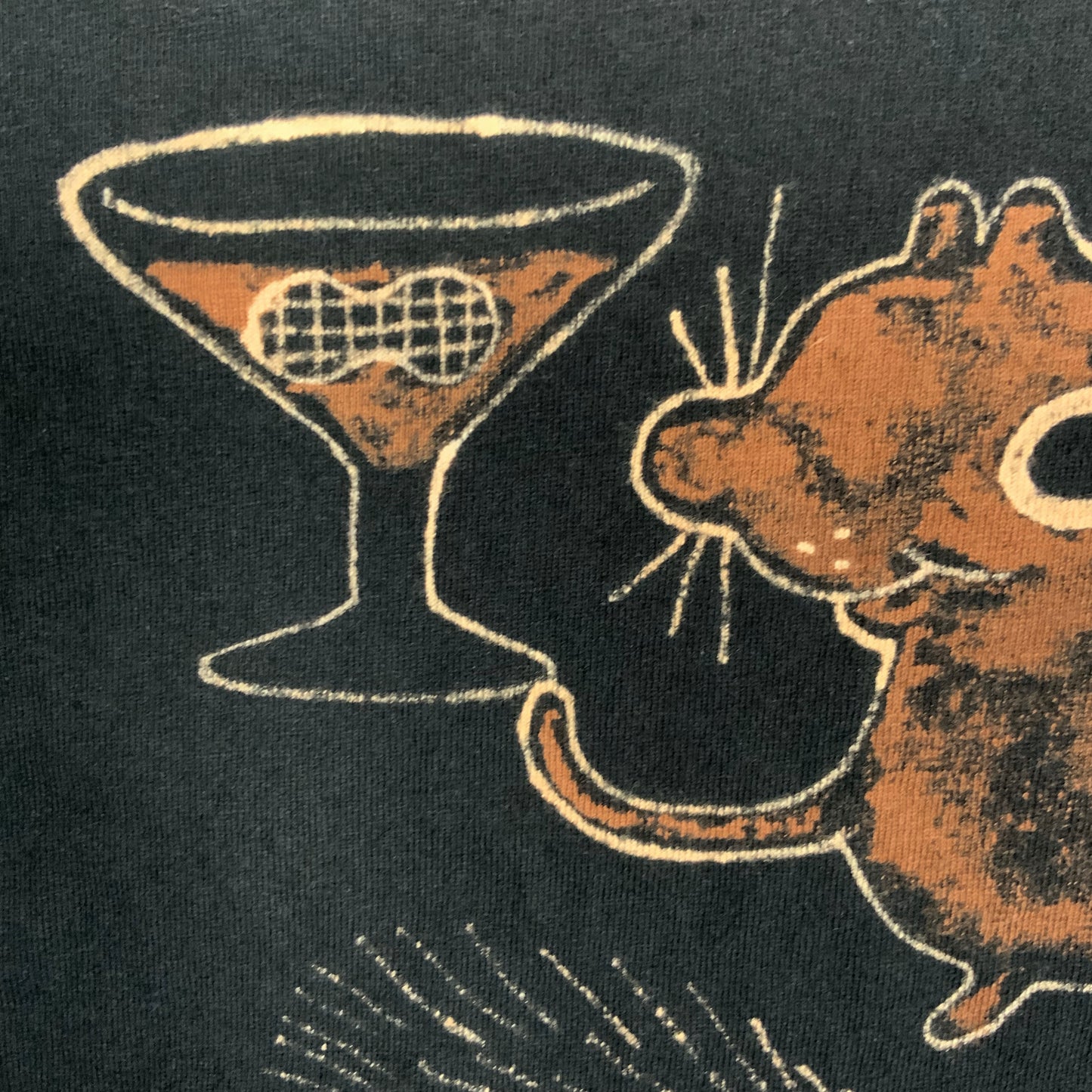 Martini Squirrel - 3XL Bleach-Painted T-Shirt