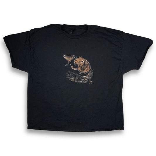 Martini Squirrel - 3XL Bleach-Painted T-Shirt