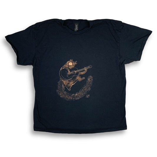 Guitar Squirrel - XL Bleach-Painted T-Shirt