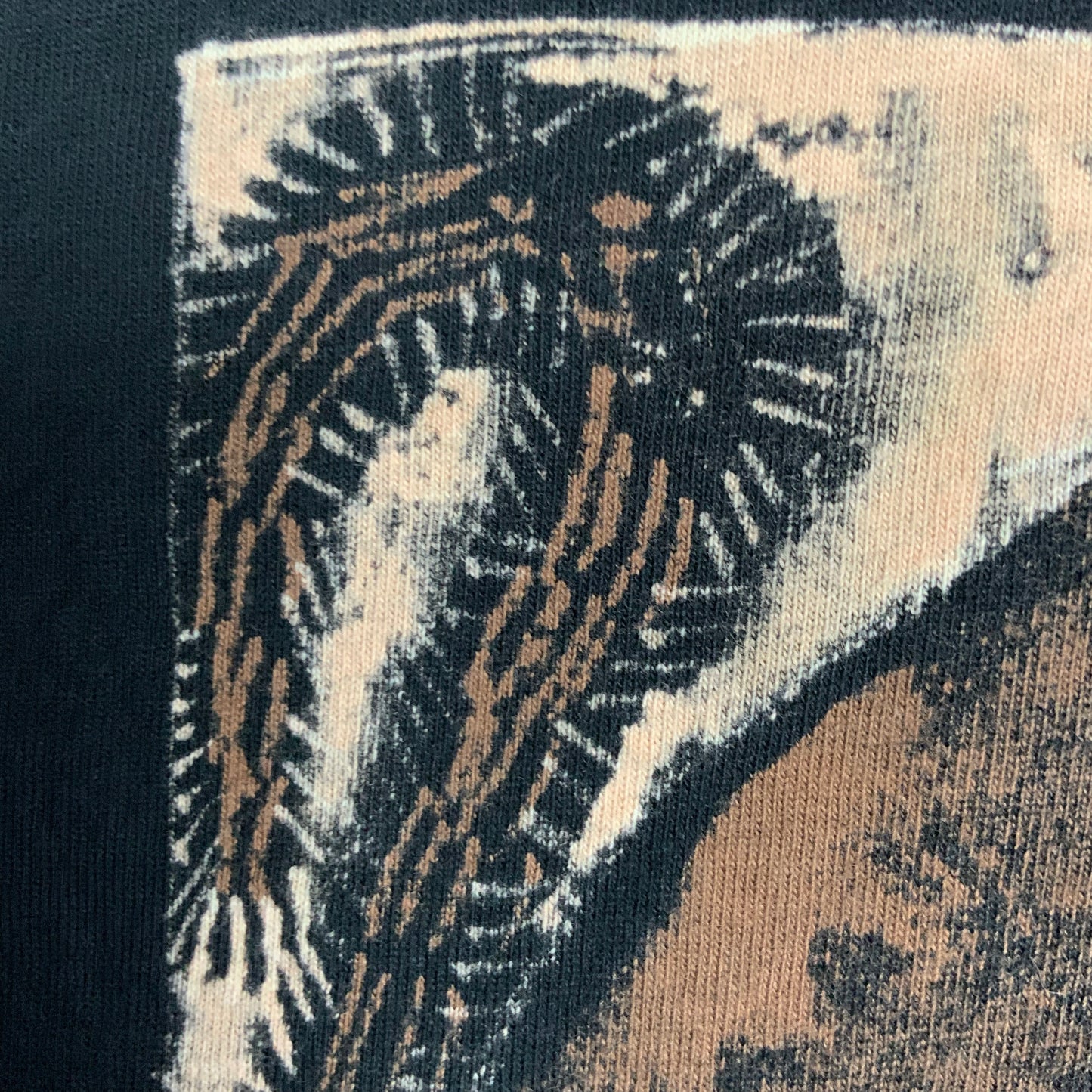 Faux Linocut Squirrel - Large Bleach-Painted T-Shirt