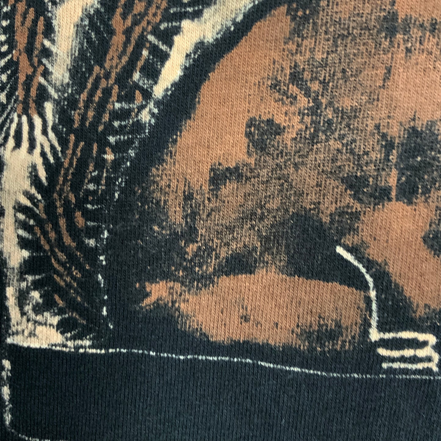 Faux Linocut Squirrel - Large Bleach-Painted T-Shirt