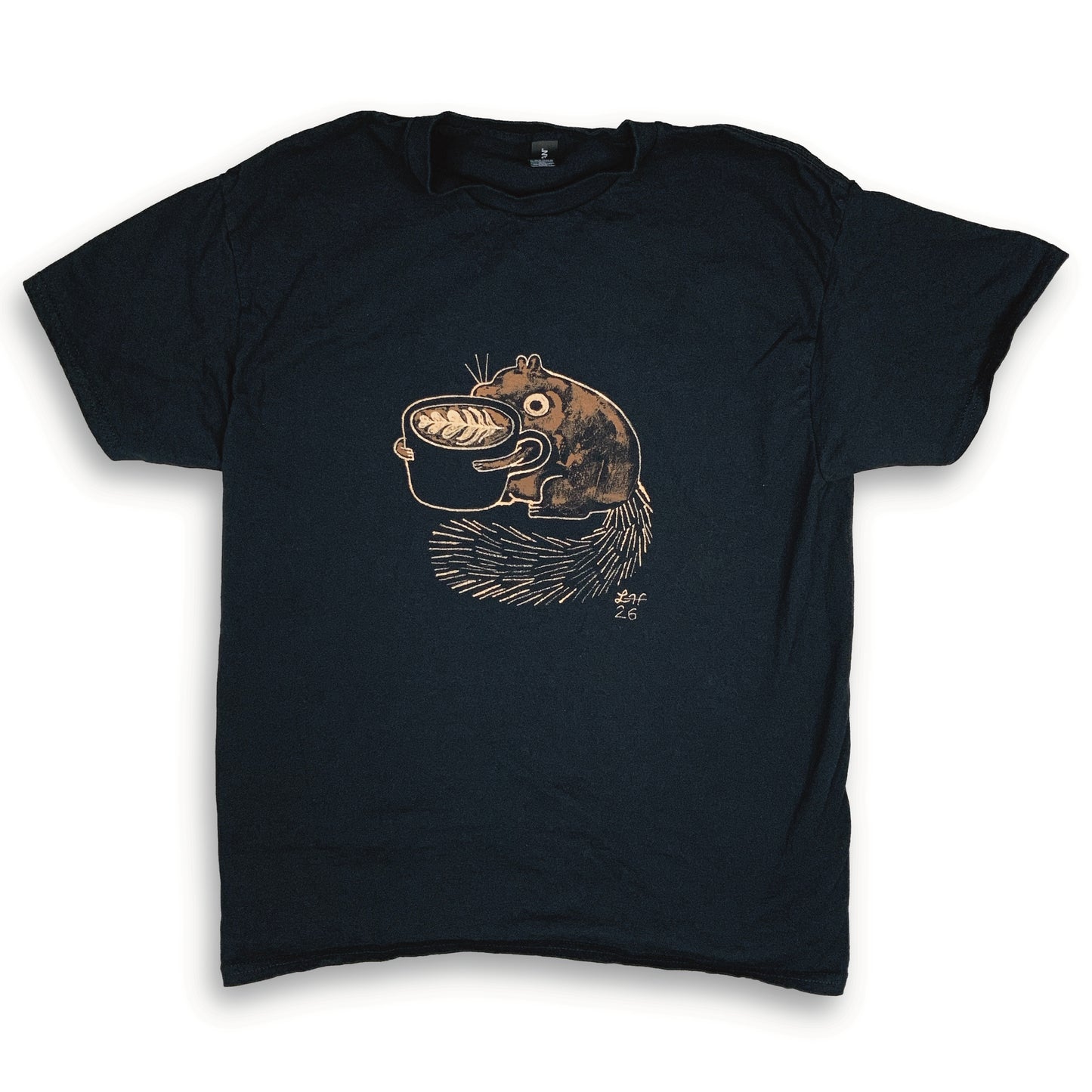 Cappuccino Squirrel - Large Bleach-Painted T-Shirt