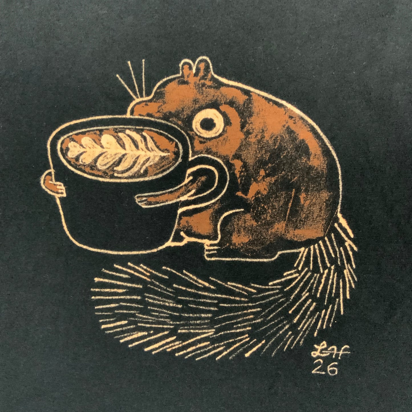Cappuccino Squirrel - Large Bleach-Painted T-Shirt