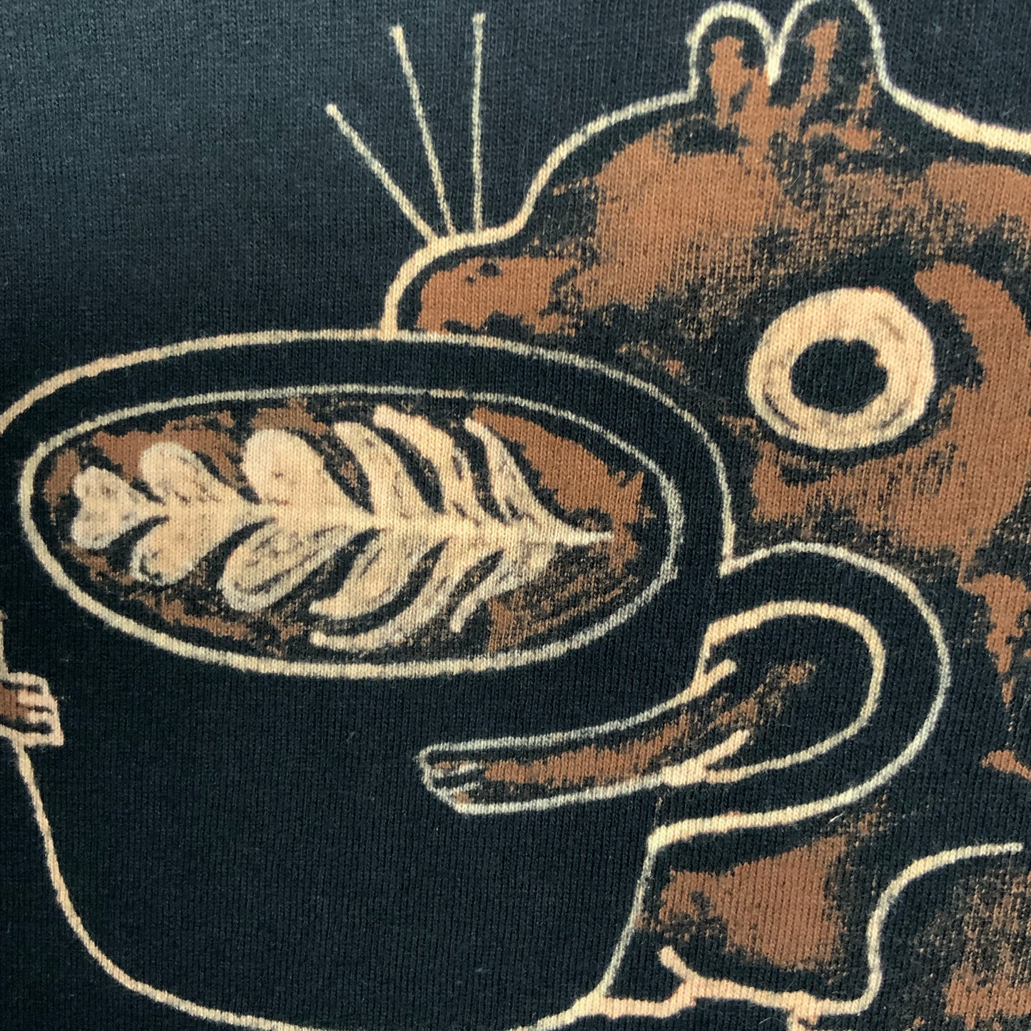Cappuccino Squirrel - Large Bleach-Painted T-Shirt