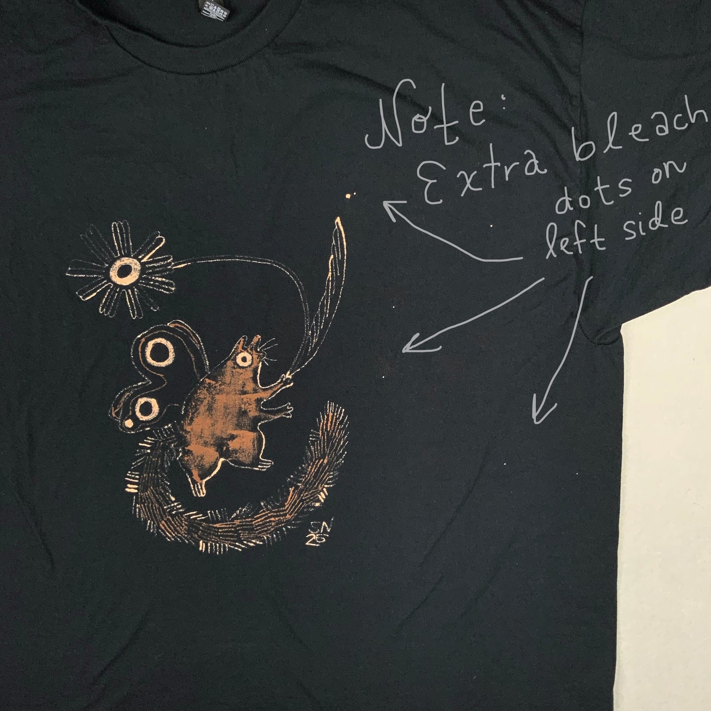 Fairy Squirrel - 3XL Bleach-Painted T-Shirt