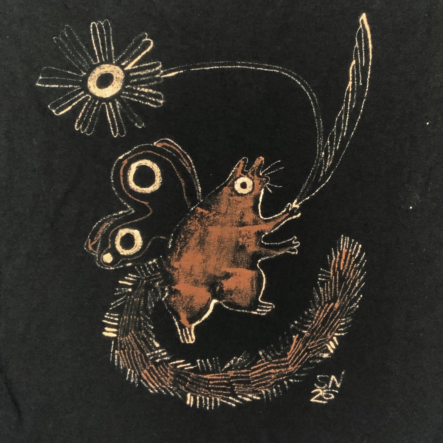 Fairy Squirrel - 3XL Bleach-Painted T-Shirt