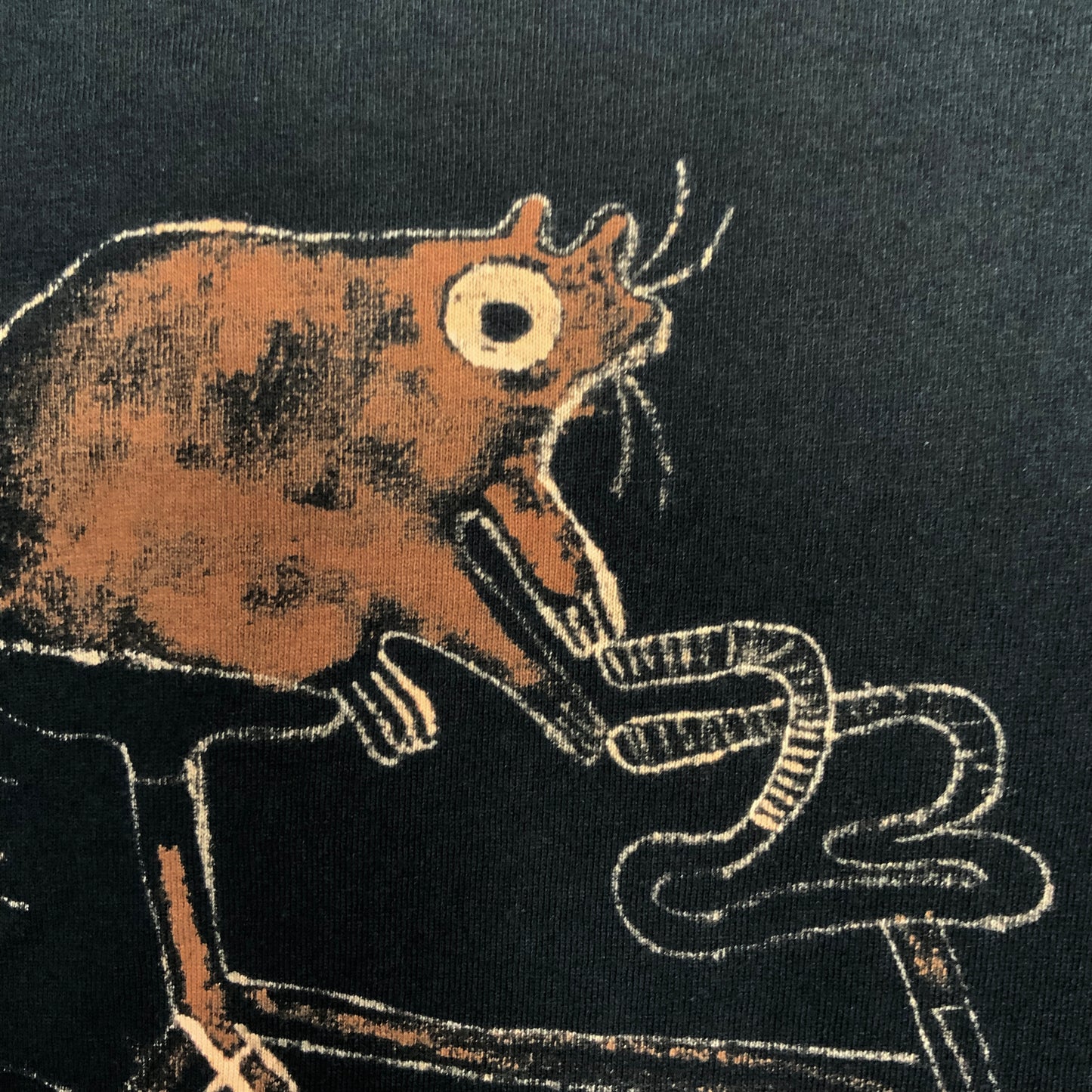 Bicycle Squirrel - Large Bleach-Painted T-Shirt