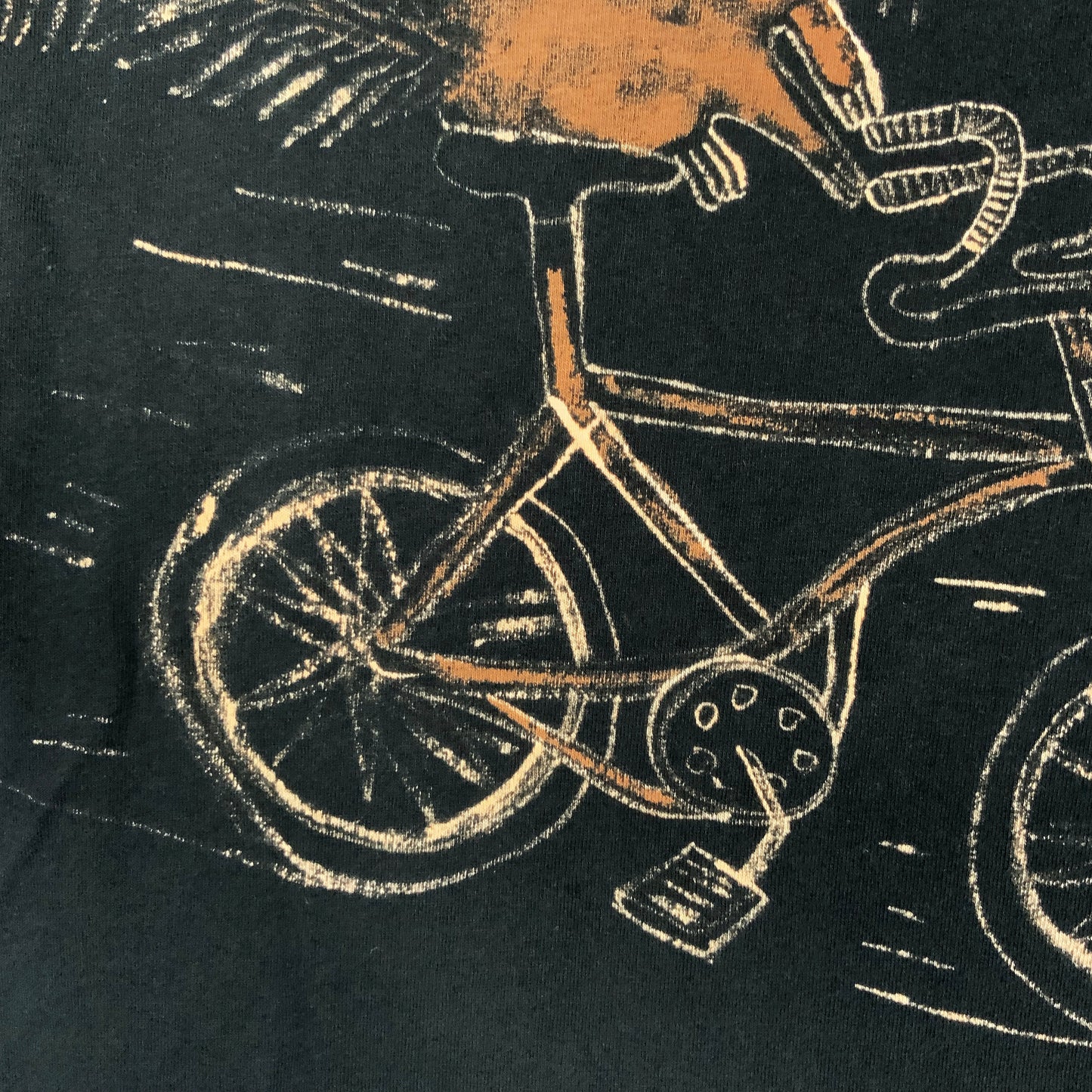 Bicycle Squirrel - Large Bleach-Painted T-Shirt
