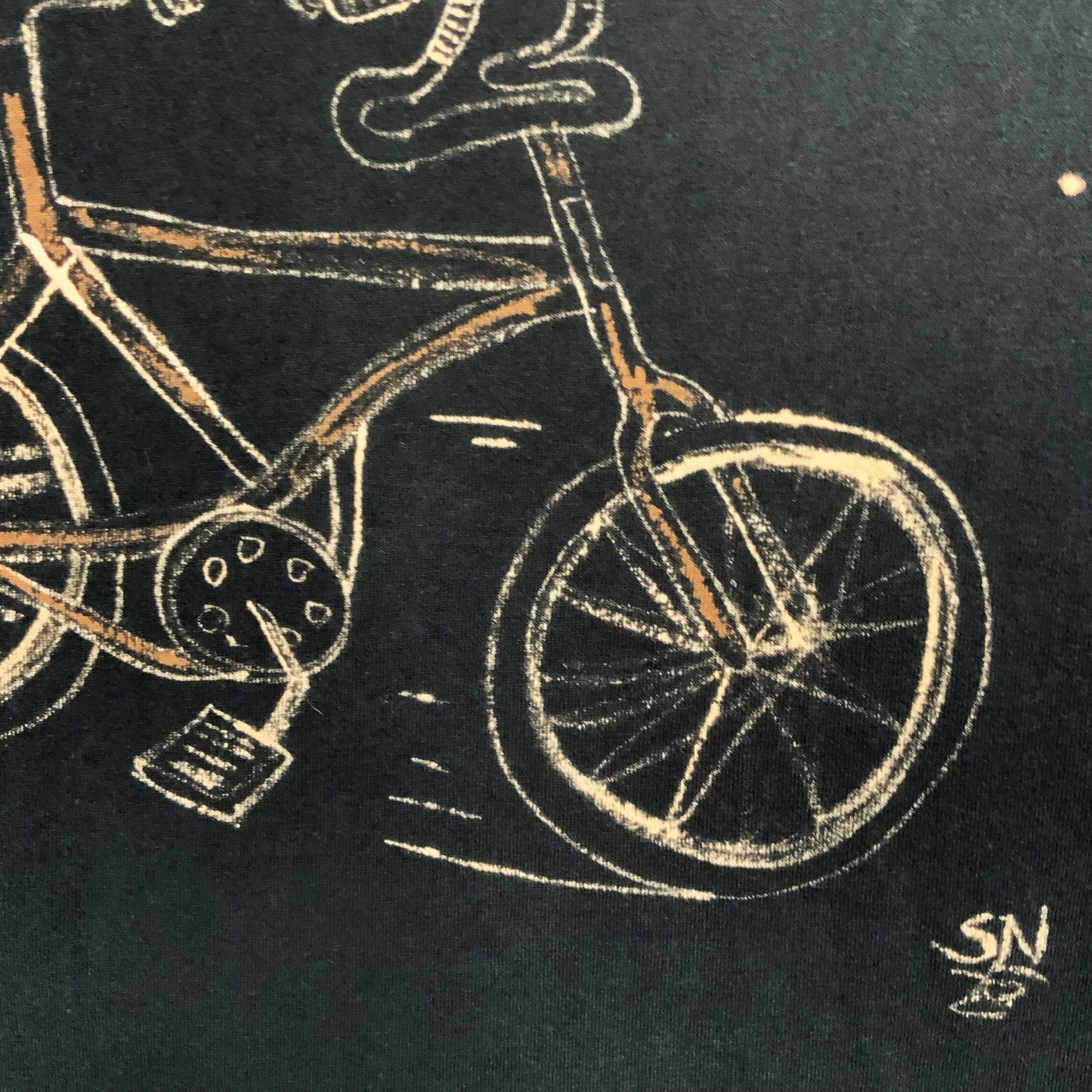 Bicycle Squirrel - Large Bleach-Painted T-Shirt