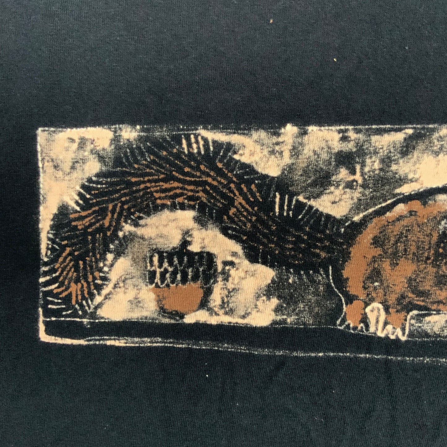 Faux Linocut Squirrel - XL Bleach-Painted T-Shirt