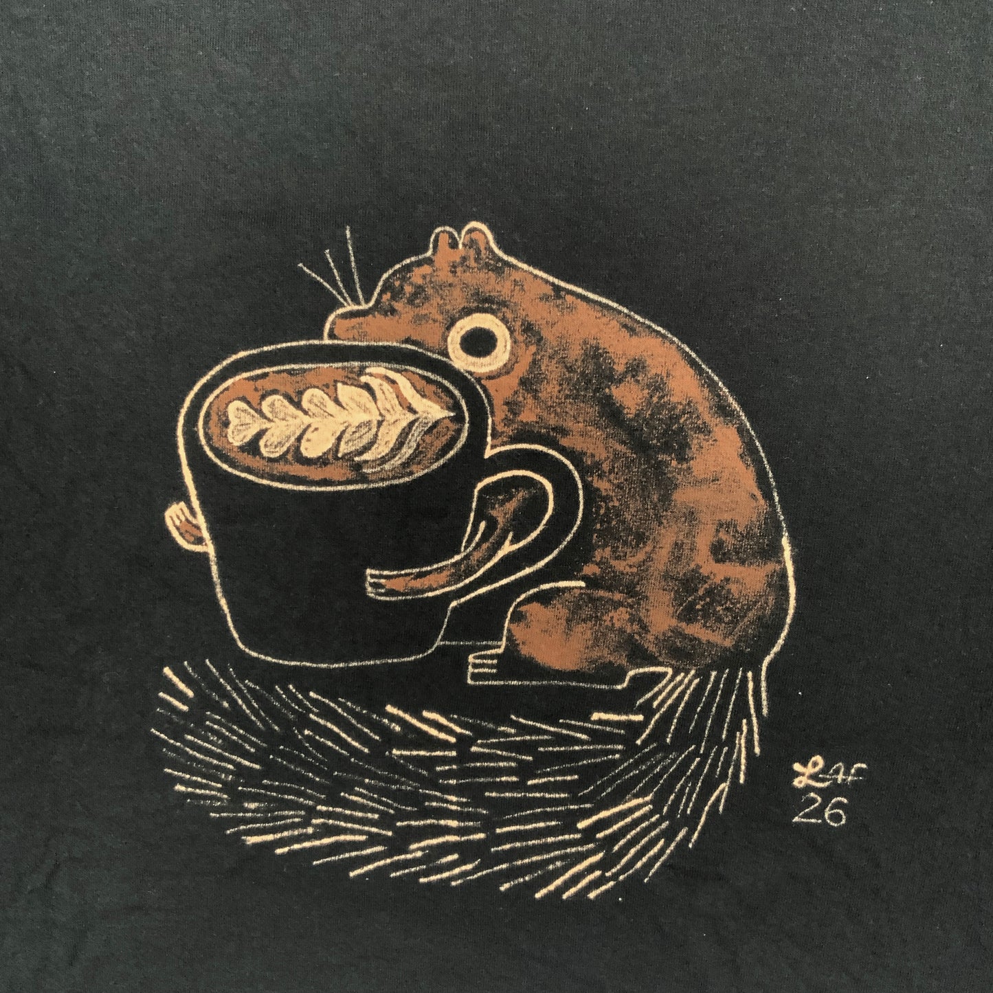 Cappuccino Squirrel - XL Bleach-Painted T-Shirt