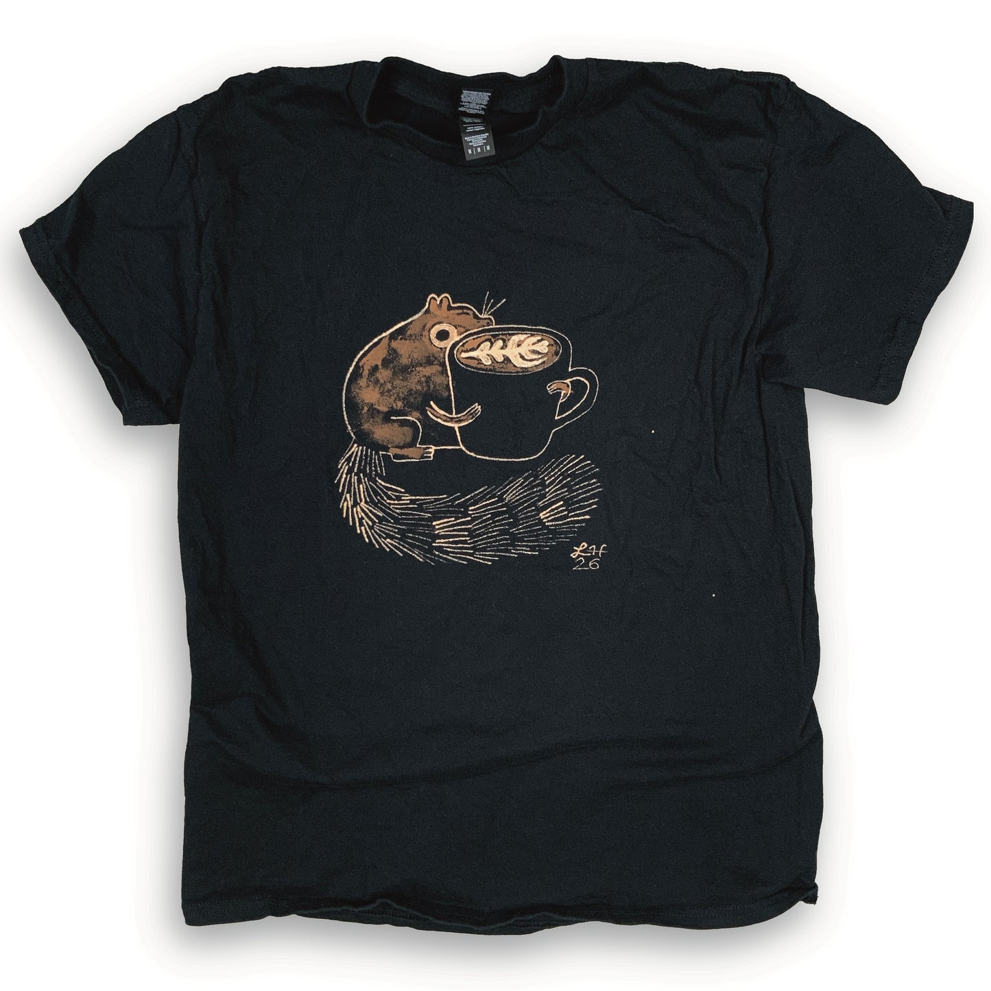 Cappuccino Squirrel - Medium Bleach-Painted T-Shirt