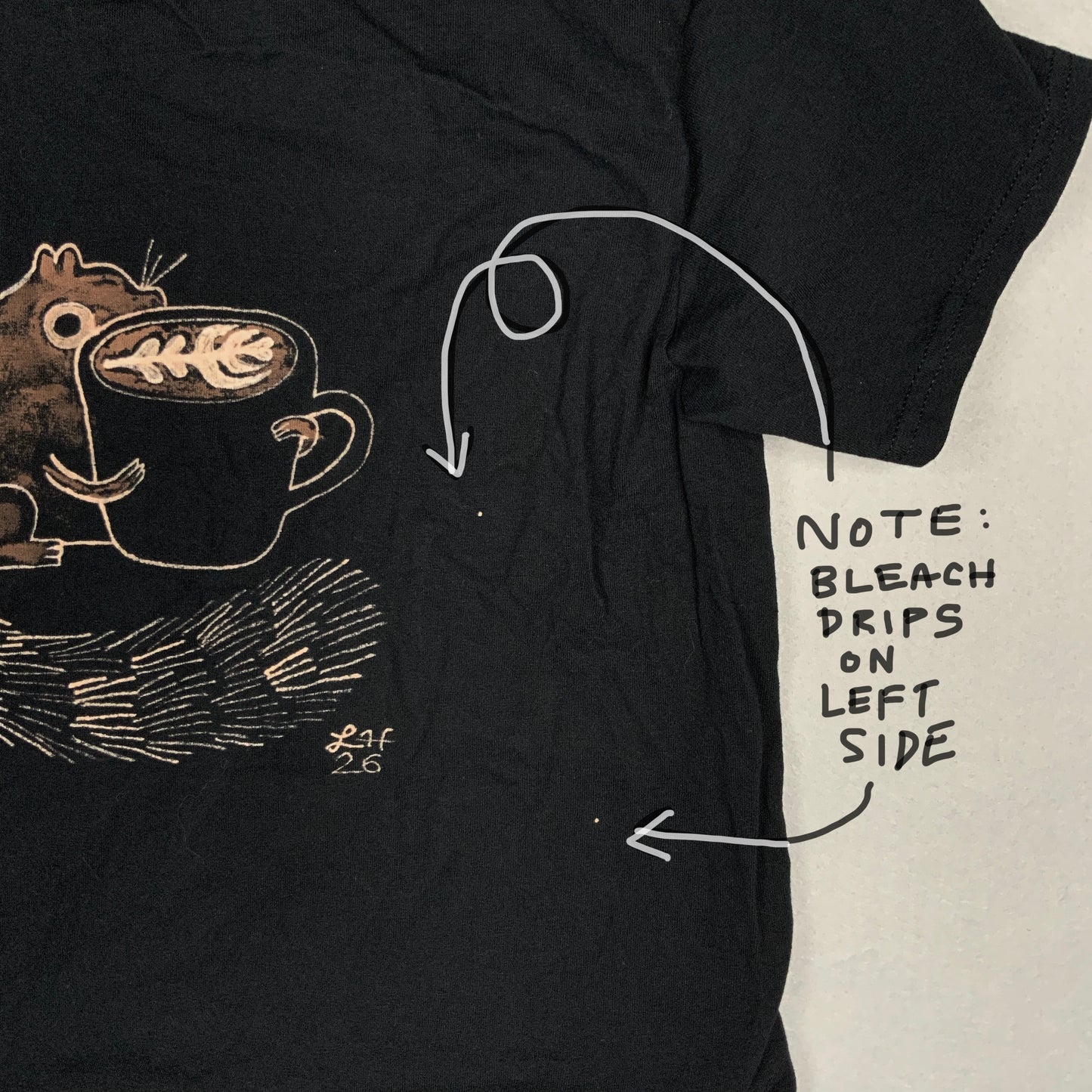 Cappuccino Squirrel - Medium Bleach-Painted T-Shirt