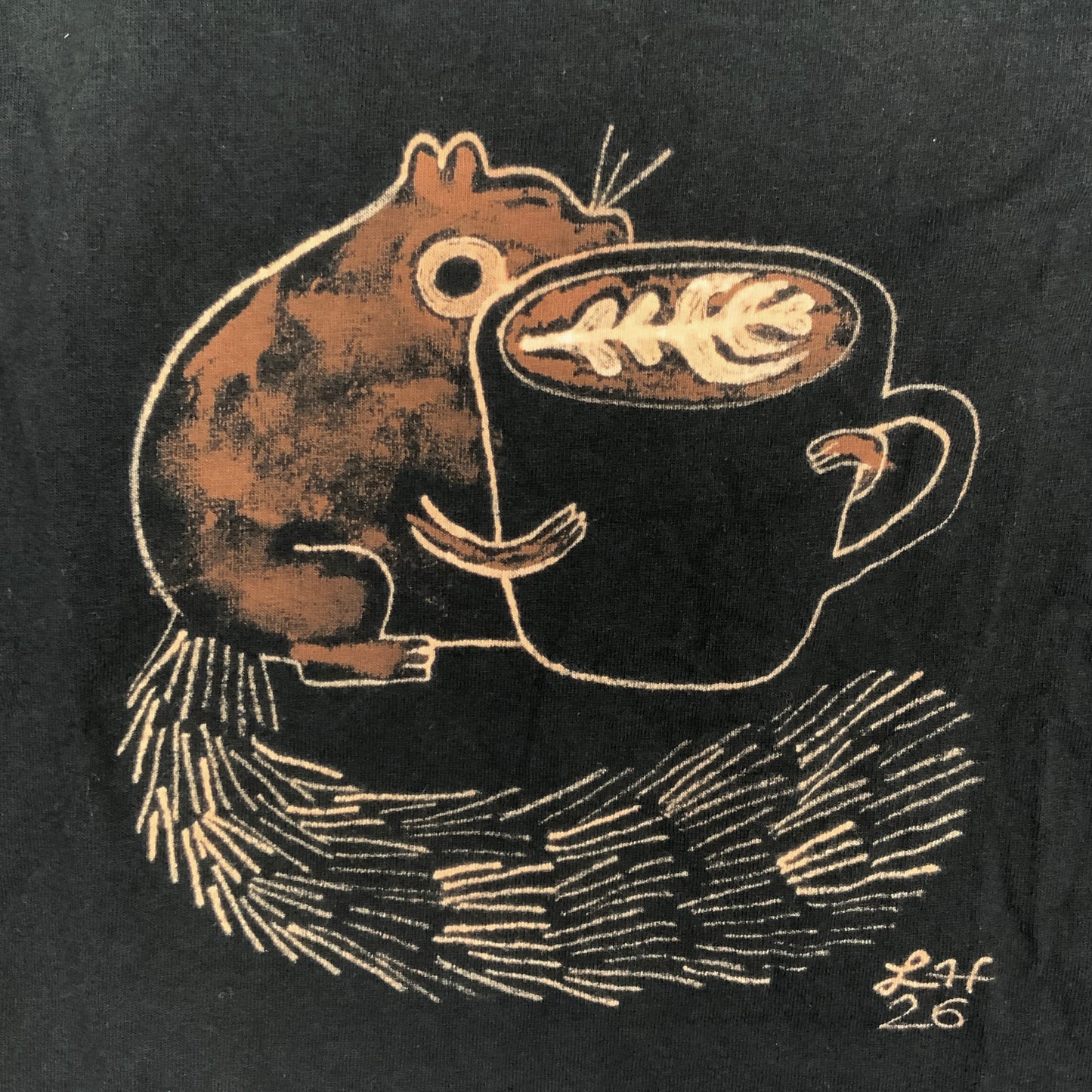 Cappuccino Squirrel - Medium Bleach-Painted T-Shirt