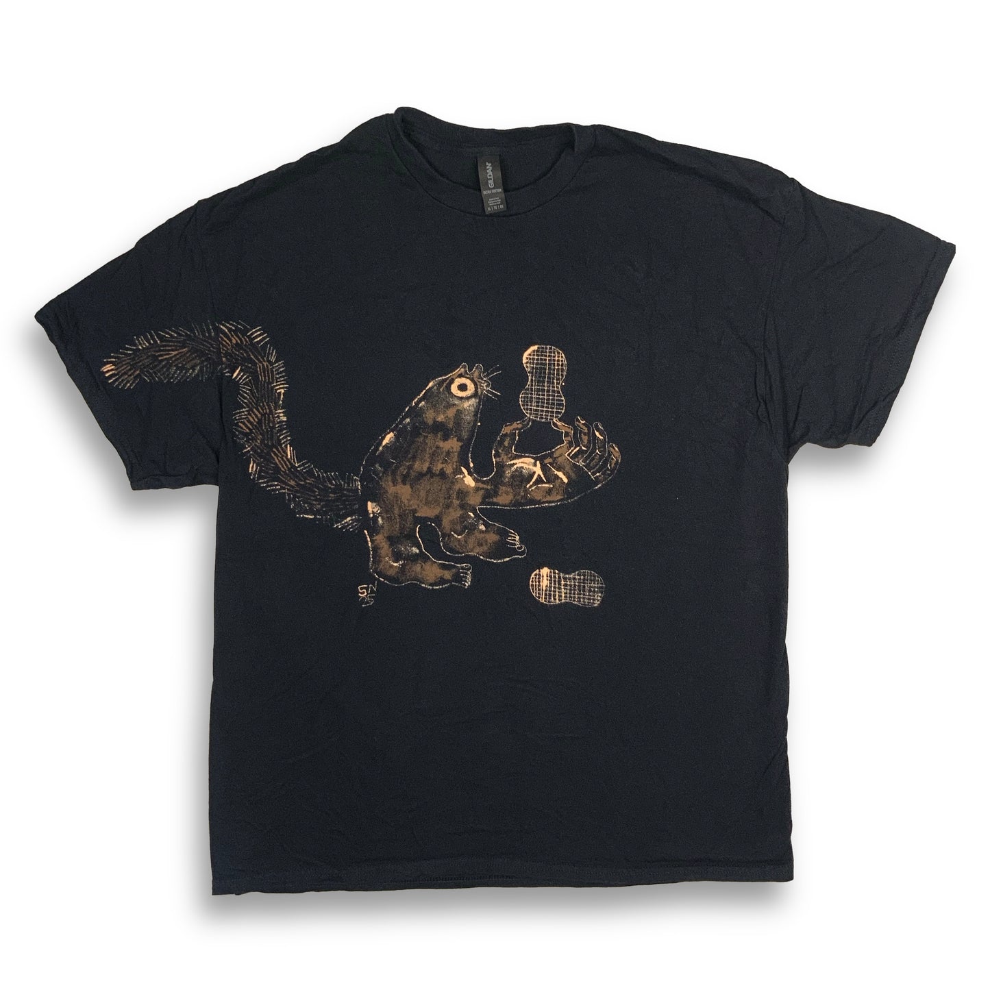 Human Appendages Squirrel - XL Bleach-Painted T-Shirt