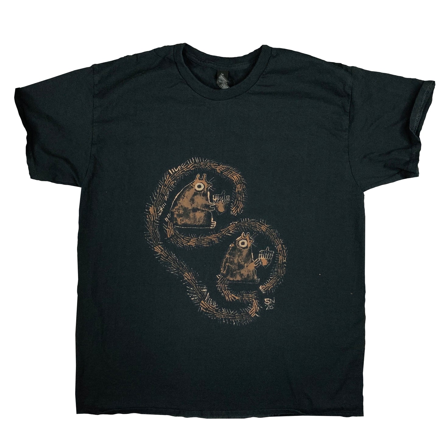 Squirrel Loop - Large Bleach-Painted T-Shirt