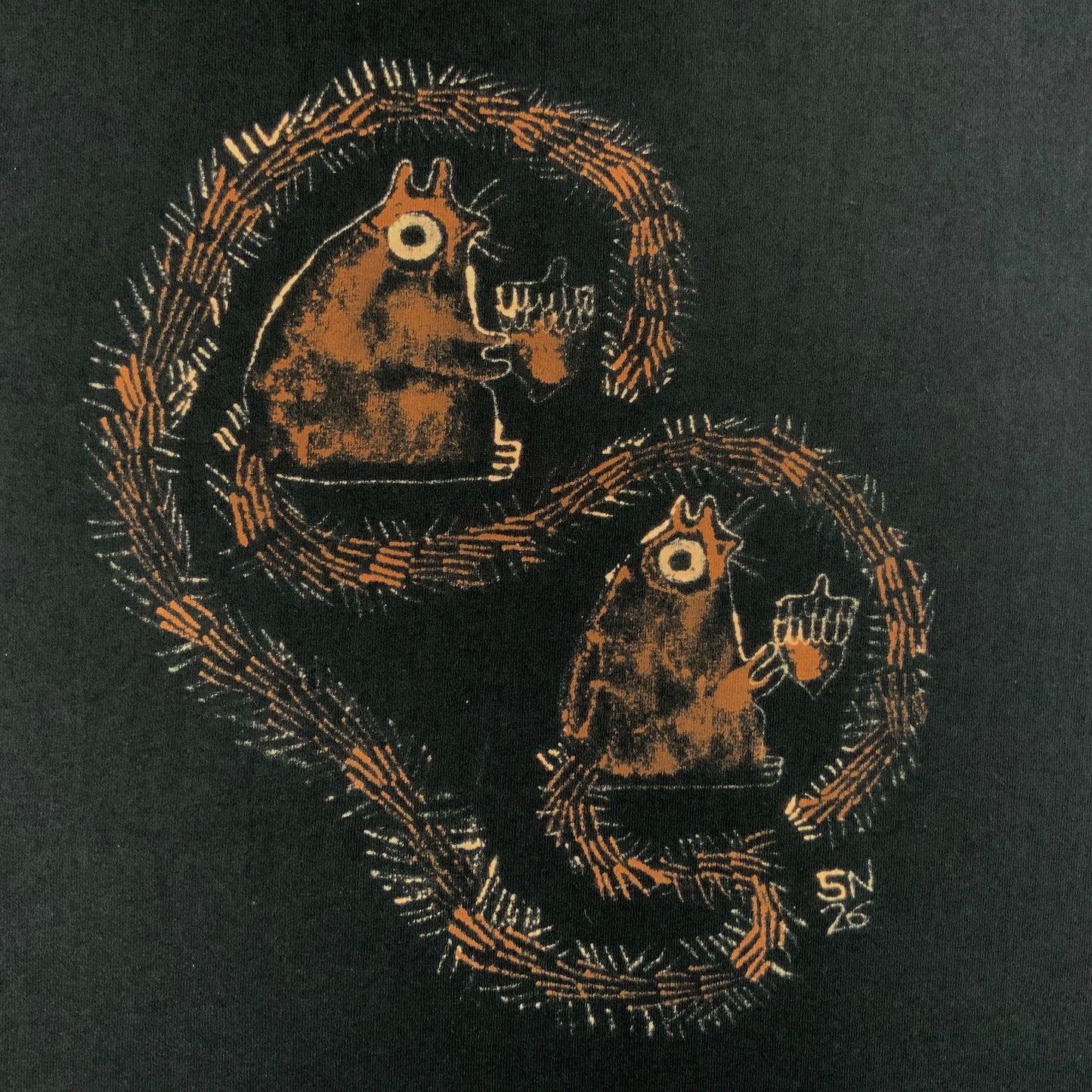Squirrel Loop - Large Bleach-Painted T-Shirt