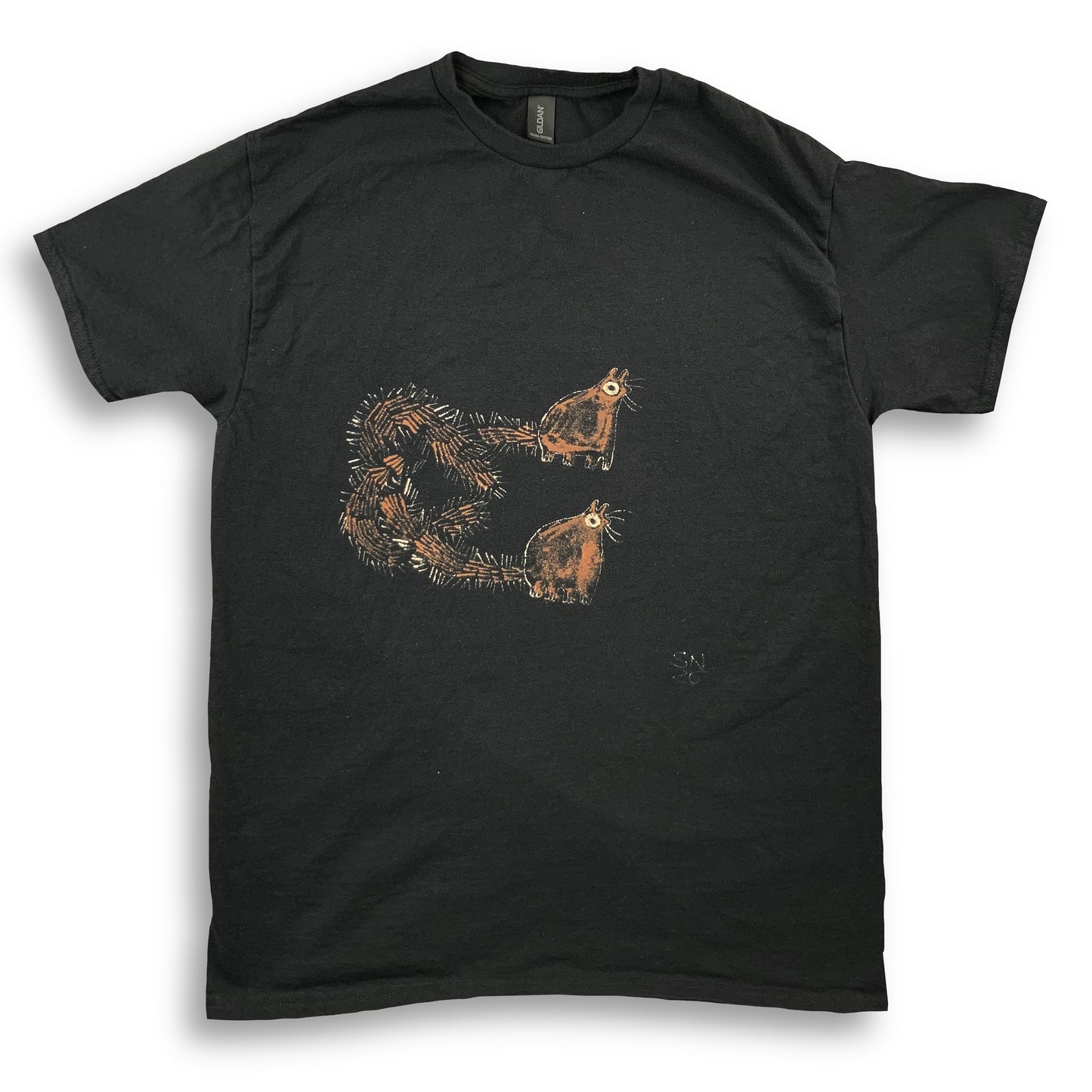 Squirrel Loop - Medium Bleach-Painted T-Shirt