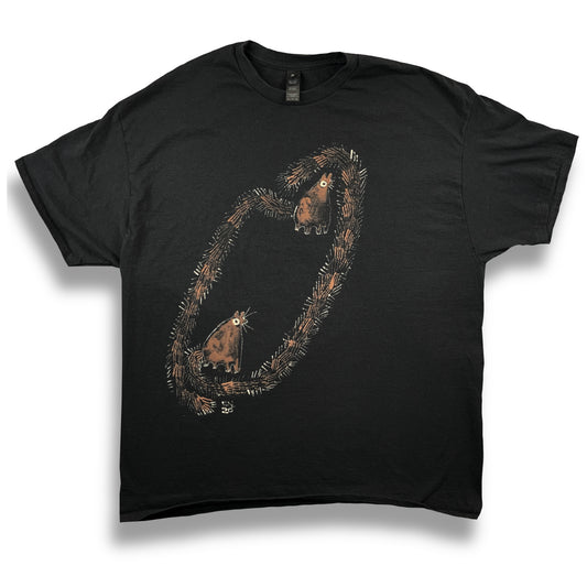 Squirrel Loop - XL Bleach-Painted T-Shirt