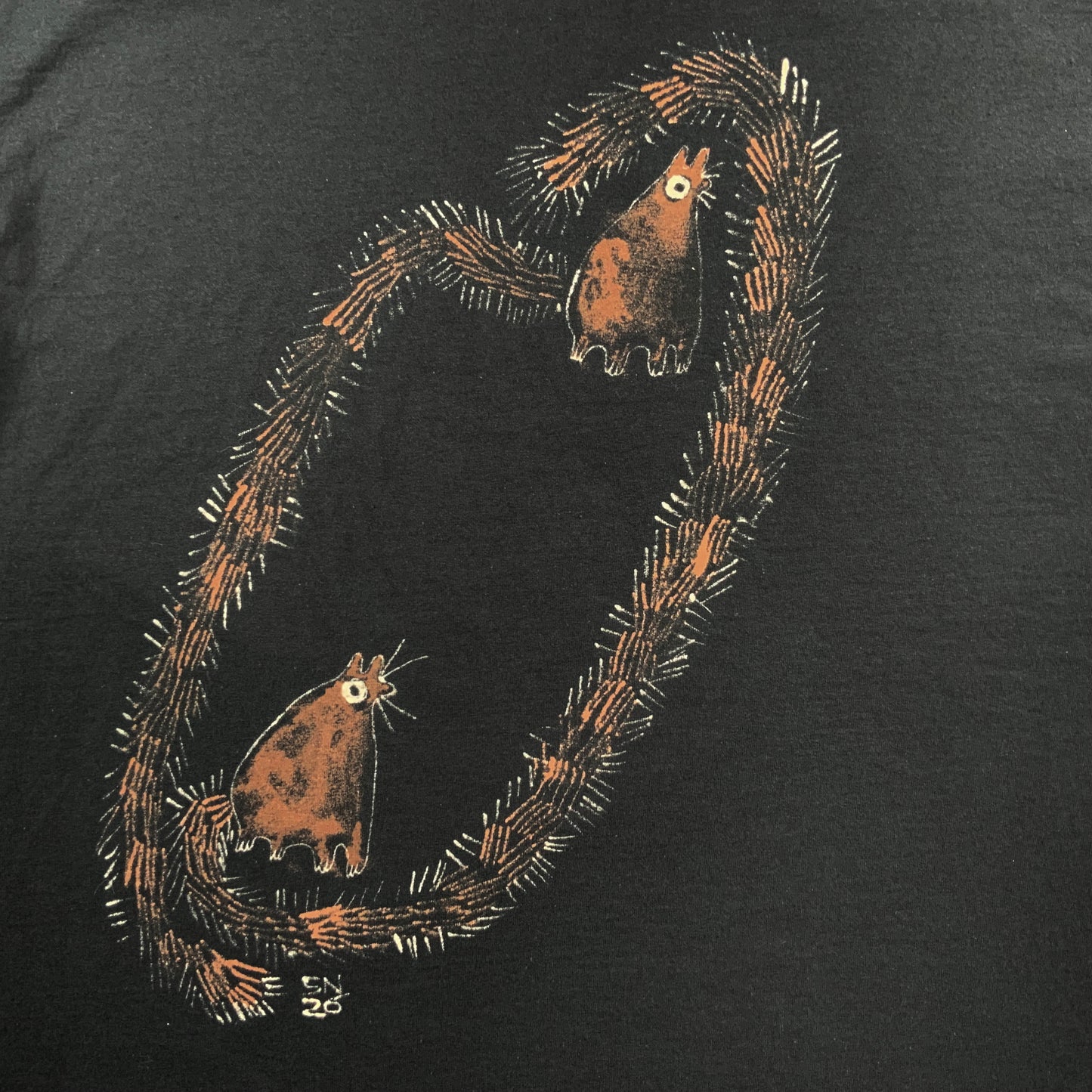 Squirrel Loop - XL Bleach-Painted T-Shirt