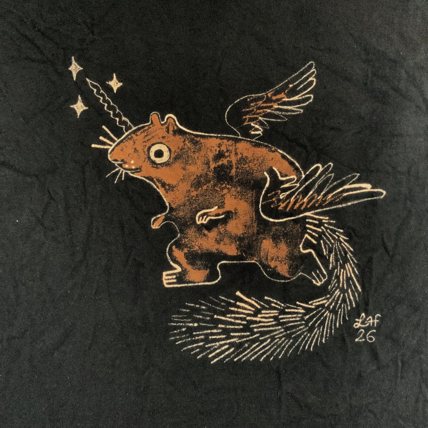 Squirrelicorn - Large Bleach-Painted T-Shirt
