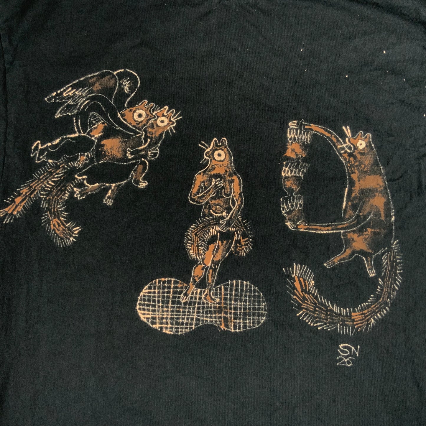 Birth of Squenus - Large Bleach-Painted T-Shirt
